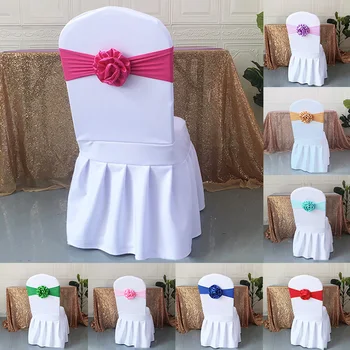 כיסא פרח סרט חתונה קישוט לבנות ויפות עבור אירועים מלון הכיסא פרח אלסטי פרח אירועים Eelgant פרח הכיסא עיצוב