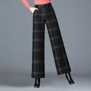 כל-התאמה 2023 חדש חצאית מכנסיים נשים הסתיו והחורף מזדמן רחב הרגל מכנסיים רופפים. גבוהה Waiste ישר מכנסיים T77