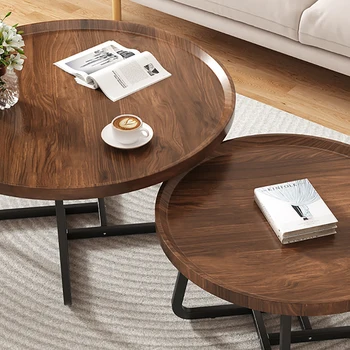 כריכה קשה שולחן קפה קטן משלוח חינם פשוט נמוך עגול ייחודי שולחן צד עץ אסתטי Mueble סלון הרהיטים בסלון