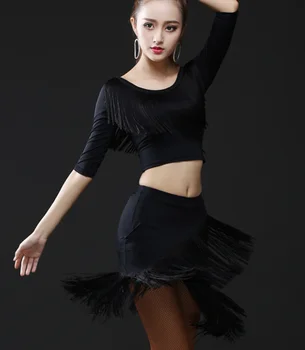 לטינית יומי לרקוד ציצית חצאית נשים באיכות גבוהה הפרקטיקה המקצועית רוקד את שמלת למבוגרים אדום הלטינית חצאית