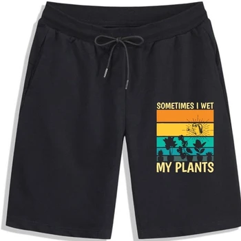 לפעמים אני הרטבתי את הצמחים מצחיק הטבע גינון גנן גברים מודפס על מכנסיים קצרים מכנסיים קצרים מכותנה Mens Slim Fit