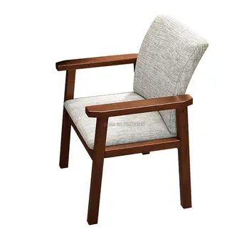 מודרני האוכל הכיסא מינימליסטי האוכל הכיסא מעוגל בנוח כל עץ מלא מסגרת מעובה לנשימה כרית מושב