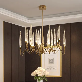 מודרני נר נברשת קריסטל התקרה תליון מנורה הסלון חדר השינה מקורה עיצוב תאורה