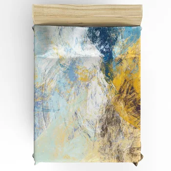 מופשט אמנות ציור בצבעי מים בציר מותאם אישית מצעים סדין כיסוי מזרן עם גומי הביתה מיטה זוגית גיליון