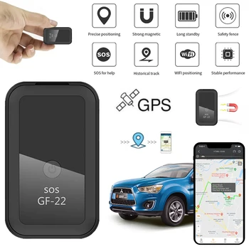 מיני GF22 GPS לרכב מעקב בזמן אמת GPS Tracker אנטי-אבוד מכשיר איתור בקרת יישום מגנטי הר SIM הודעה Positioner 2023