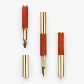 מיני כיס עץ עט נובע ממתכת עסקים חתימת עט נייד כתיבה כלי כתיבה ספר, ציוד משרדי כותב מתנה