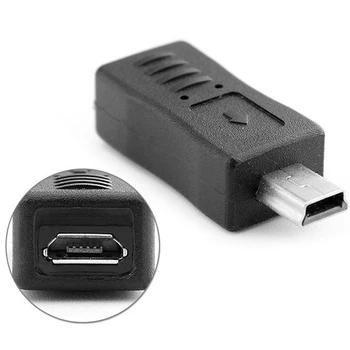מיקרו USB למיני USB נקבה זכר מתאם מתאם ממיר שחור