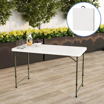 מפואר הביתה מתכוונן שולחן מתקפל - 4 רגלי פלסטיק, כלי שולחן