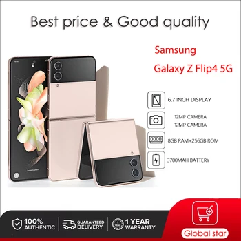 מקורי Samsung Galaxy Z Flip4 5G Flip 4 סמארטפון Octa-core Snapdragon 8GB+256GB 6.7