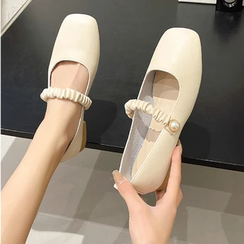 מרי ג ' יין העקב עבה בוהן עגול נעלי יחיד 2023 חדש מקרית פשוטה כל-התאמה תחתון שטוח נוחות נעלי נשים Autumntime