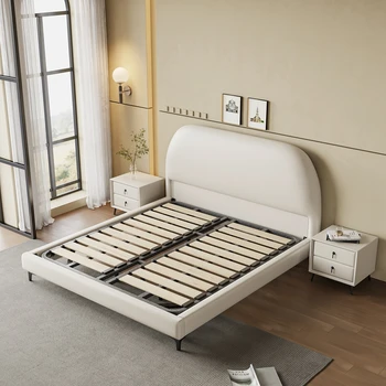 משלוח חינם חדר השינה הנסיכה מיטות קווין סייז קיר בבית הנורדית המודרנית בטוח יוקרה המיטה מלון עץ Camas הנישואין רהיטים