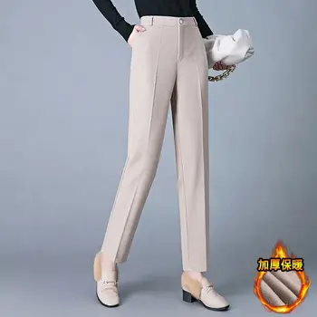 משרד ליידי אלגנטית צמר Sarouel אביב סתיו מוצק אלסטי גבוהה המותניים אופנה קוריאנית וינטג ' נשים משוחררות מכנסיים A33