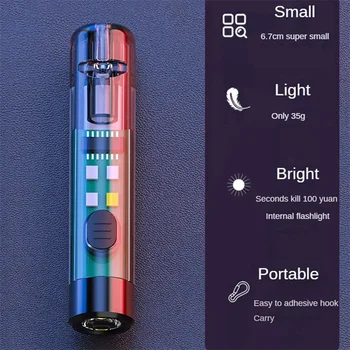 משרוקית אור Mini LED חיצוני אור חזק, נייד מחזיק מפתחות אור טעינת Usb נייד חירום אזהרה פנס קטן.