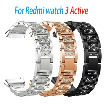 מתכת רצועה לredmi לצפות 3 פעיל Smartwatch קוראה יהלום צמידים תחליף Redmi לצפות 3 פעיל אופנה צמיד