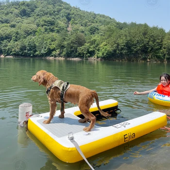 מתנפח צף פלטפורמה Pup קרש כלב מים הרמפה עגינה עבור סירות, בריכות