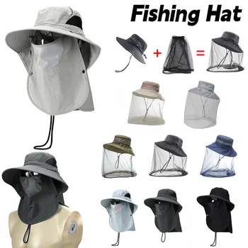 מתקפל יתוש כובע עם מוסתרים רשת רשת דוחה חרקים דבורה הגנה חיצונית ספורט קרם הגנה דיג קאפ עבור מחנה דיג