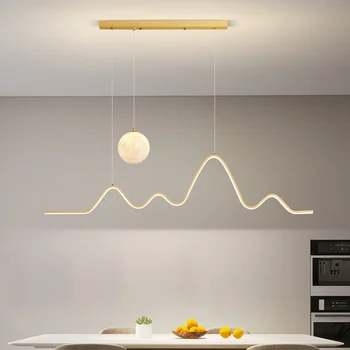 נברשות Led אמנות תליון מנורה עיצוב חדר 2023 שולחן אוכל מודרני עבור פינת אוכל מטבח בר מעצב קו אור
