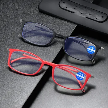 נגד אור כחול משקפי קריאה גברים, נשים, אולטרה-דק נייד מרשם משקפיים עם טלפון נייד מחזיק תיק +1.0 עד +4.0