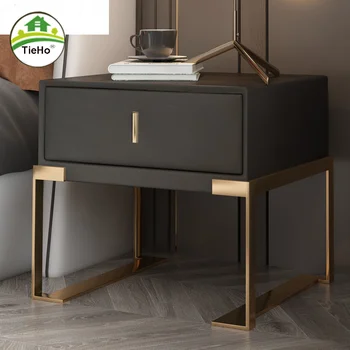 נורדי יוקרה השינה, השידה פשוטה מודרני השולחן שליד המיטה עור מגירת אחסון ארון מינימליסטי הביתה רהיטים 50 ס 