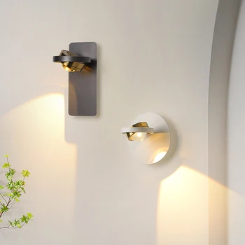 נורדי מנורות קיר LED אורות קיר מודרני Rotatable מנורת קיר עבור חדר השינה ליד המיטה עיצוב הבית קריאה תאורה