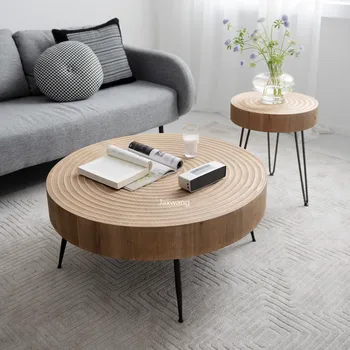 נורדי רטרו קפה שולחן במצוקה שולחן עגול קטן בדירה תה, שולחן סלון שולחן קפה ביתיים הספה לצד שולחנות