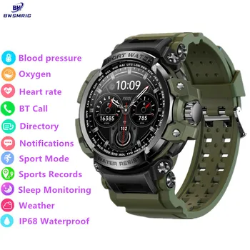 ניו גברים של שעון חכם Bluetooth שיחה IP68, עמיד למים לחץ דם קצב לב לישון ניטור חיצוני ספורט Smartwatch גברים