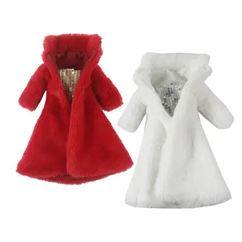 נסיכת בובה מעיל החורף בעבודת יד מעיל ארוך אביזר יומי ללבוש בגדים מעיל רוח צעצוע תחפושת נערת צעצוע בובה 30 ס 