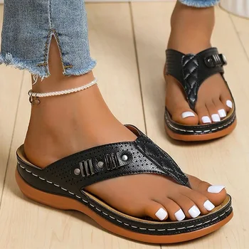 נשים טריז כפכפים קיץ חדש מקרית רומא סגנון החלקה בוהן פתוח בנות שקופיות נעלי חיצונית חוף נעלי בית לנשים