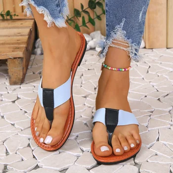 נשים נעלי 2023 קיץ אופנה חדשה שטוח חיצונית פתוחה אצבעות חוף כפכפים נקבה עיצוב שקופיות נשים פאטוס דה Mujer
