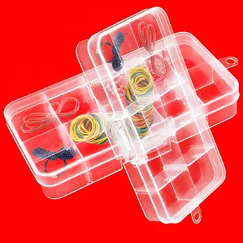 נשלף הביתה קופסא לאחסון תכשיטים חרוזי כדורים נייל אמנות טיפים תיבת אחסון מקרה קשה 10 רשתות פלסטיק תכשיטים ארגונית