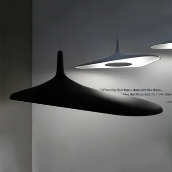 סוליי נואר תליון מנורה איטלקי סדיר עיצוב תאורה שחור לבן שרף תלוי אור על הסלון שולחן האוכל האור