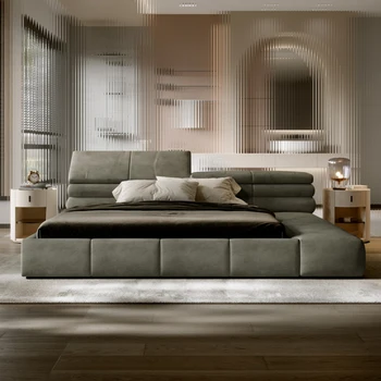 סוף גבוה מעצב של טאטאמי המיטה: שקט סגנון בד מיטה, חדר השינה הראשי מיטה זוגית מודרנית