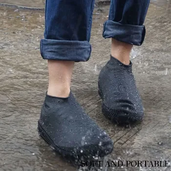 סיליקון גשם נעל מכסה עבור מבוגרים, ילדים, גברים, נשים נעלי גשם בחוץ גשום יום החלקה אטים לגשם נעל מכסה