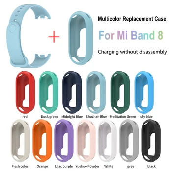 סיליקון רצועה על Mi Band 8 שעון צמיד קוראה צמיד+מגן מחליף Case כיסוי עבור Xiaomi Mi Band 8 אביזרים