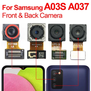 סמסונג מקורי A03S בחזרה מצלמה קדמית אחורית מצלמה אחורית עבור Samsung Galaxy A03S SM-A037F מצלמה אחורית מודול להגמיש החלפת