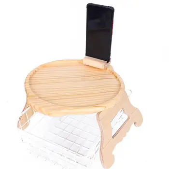 ספה שולחן צד עם מחזיק טלפון מתקפל ספה שולחן עם מחזיק טלפון רב-תפקודית ספה מגש עם הטלפון רחב