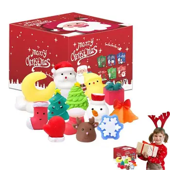 ספירה לאחור לוח שנה לילדים לסחוט צעצוע חמוד מוצ ' י חיות כניסתו לוחות שנה 24Pcs נושא חג המולד טובה מסיבת ספירה לאחור