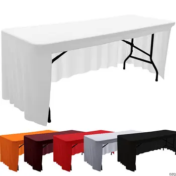 ספנדקס מפת שולחן מפת השולחן 6FT 8FT אלסטי כיסוי שולחן עבור מלון משתה החתונה עיצוב שולחן שולחן לבן חצאית