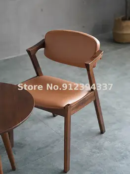 סקנדינבי מינימליסטי מודרני אוכל עץ מלא על הכסא Z בצורת כיסא יפני בד רך עם משענת גב המחשב קפה פנאי