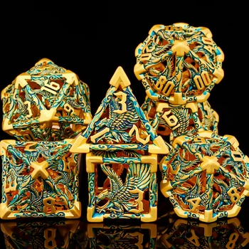 עבודת יד Polyhedral משחק קוביות חלולות קוביות D ו-D נשר דפוס מתאים הצינוק הדרקון פורץ הדרך לוח משחק DND מתנה