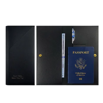 עור PU דרכון בעל נסיעות הארנק כרטיס מסמכים מלקחיים Ultra-thin כיסוי דרכון נשים גברים נסיעות Bronzing מסמך התיק