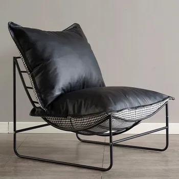עור הזרוע כיסא שחור מודרני קומה איטלקי כיסא ארגונומי תמיכה לגב Sillones Modernos פארא סאלה מעצב רהיטים