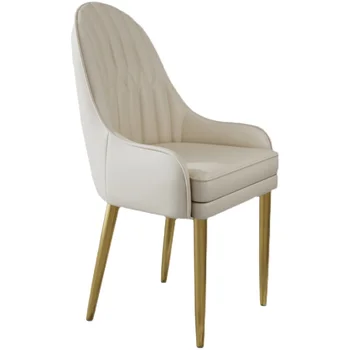 עור זהב לבן כסאות אוכל עיצוב חדר שינה כורסאות מתכת, כסאות אוכל קומה נורדי Chaises Longues חדרי אוכל סטים