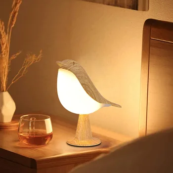 עורב ציפור לילה אור יצירתי עיצוב חדר השינה ליד המיטה קישוט שלושה צבעים האווירה מגע קריקטורה מזל טעינה מנורת שולחן