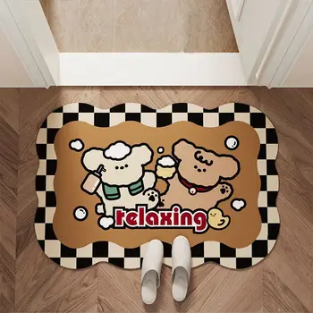 עיצוב הבית אביזרים קריקטורה דלת השירותים סופג שטיח אמבטיה החלקה מחצלת Kawaii כלב רך צורניות בוץ מחצלת קישוט החדר