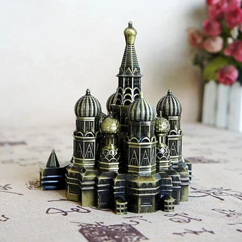 עיצוב הבית מודרני משובח סגסוגת ארמון הקרמלין מודל רוסיה מוסקבה מזכרת מתנת שולחן שולחן קישוט פסלונים מיניאטוריים