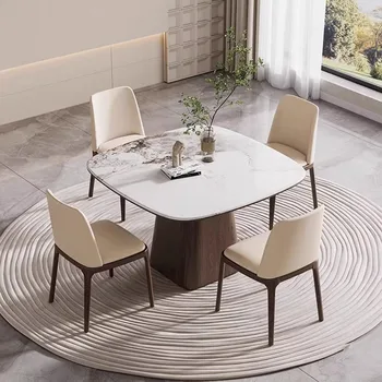 עיצוב יוקרתי עמיד למים שולחן האוכל מינימליסטי מרגיע מלבן שולחן האוכל הנורדי חיים מסה Comedor ריהוט הבית