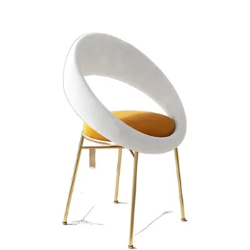 עיצוב מודרני המשרד האוכל כיסאות מתכת הסלון משענת יהירות הכיסא יוקרה אלגנטית מטבח Meubles ריהוט ביתי