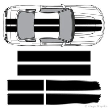 על 1Set פורד מוסטנג EZ מרוצי ראלי פסים ויניל פס מדבקות גרפיקה סגנון רכב