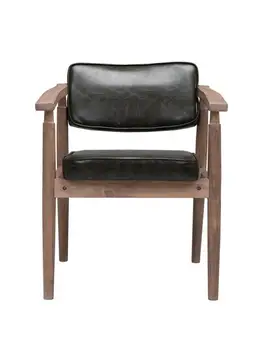 עץ מלא רטרו במצוקה בז ' כיסא בסגנון אירופאי משענת יד בית קפה מסעדה האוכל הכיסא ללמוד כיסא הטרקלין